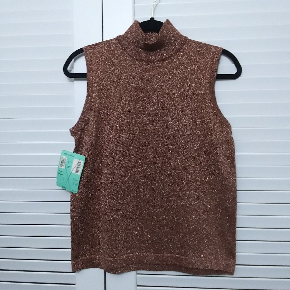 Tesori Bronze Shimmer Turtleneck Sweater - Picture 2 of 6